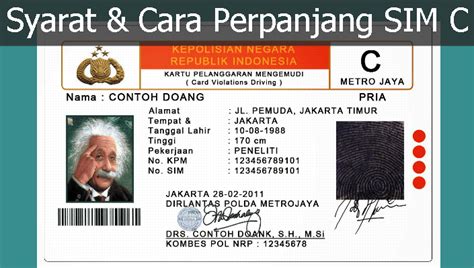 Syarat Dan Cara Perpanjang SIM C Di Wonosobo Menit Info