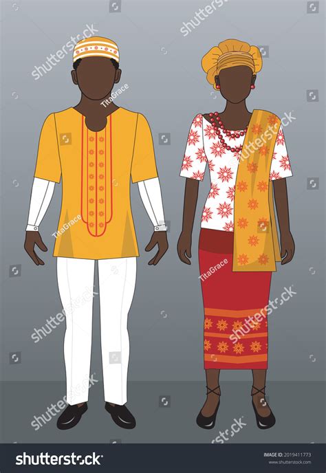 Nigerian Dress Vector Nigerian Costume National Stock Vector (Royalty ...