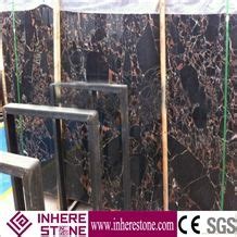 Athens Black Golden Flower Marble Slabs And Tiles Athens Portoro Gold