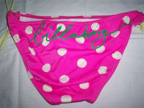 Women S Jr S Billabong Pink Bikini Bottom Only Swim Suit White Polka