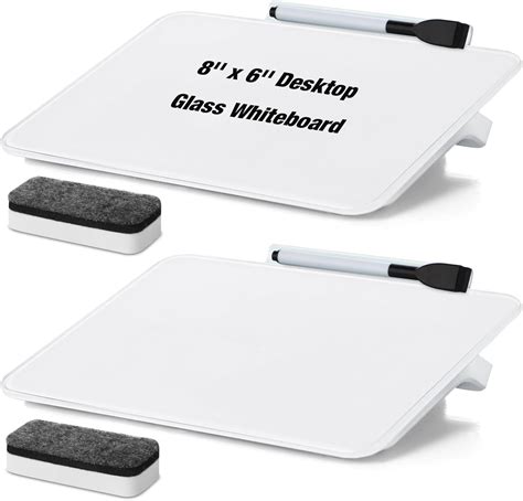 Amazon Fulmoon 2 Sets 8 X 6 Inches Small Glass Desktop Whiteboard