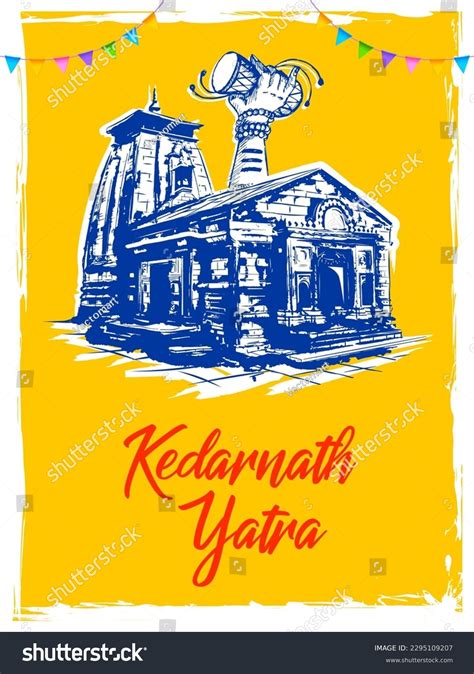 Illustration Kedarnath Mandir Hindu Temple Lord Stock Vector (Royalty Free) 2295109207 ...