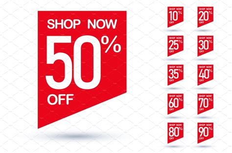 Shop now with percentage off label | Illustrations ~ Creative Market