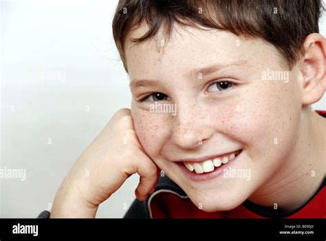 lucky boy with freckles Stock Photo - Alamy