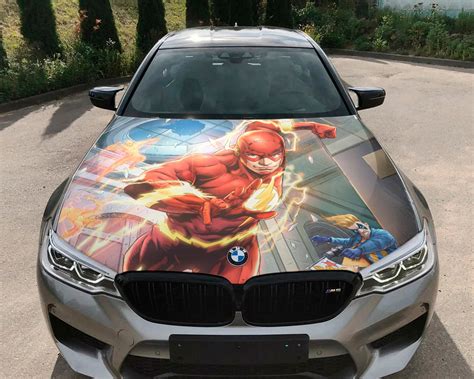 Flash Car Hood Wrap Self Adhesive Vinyl Sticker Full Color Etsy