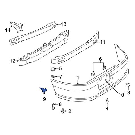 Nissan OE 852224Z000 - Rear Bumper Cover Bracket