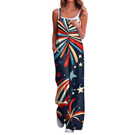 CHCNHAC 4th Of July One Piece Outfits for Women Dressy Patriotic