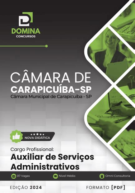 Apostila Auxiliar Administrativo Câmara Carapicuíba SP 2024