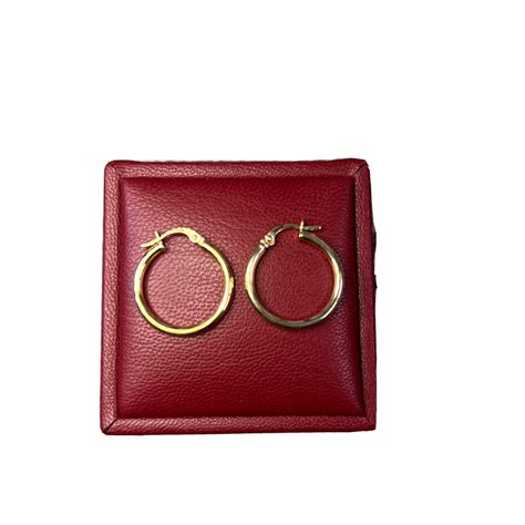 Real 18k Gold Hoop Earrings Ebay