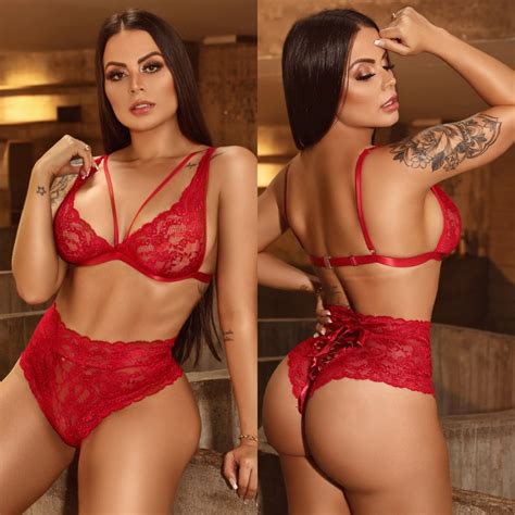 Lingerie Sexy Conjunto Lacradora Strappy B Sico Calcinha E Suti