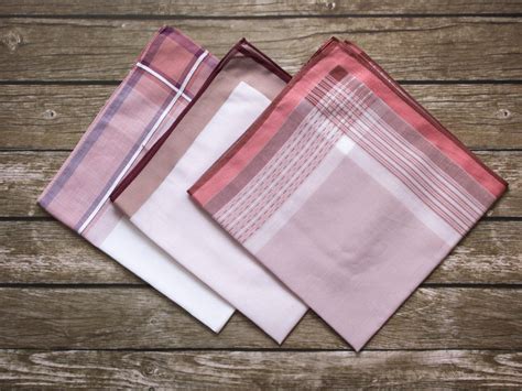 Set Large Vintage Handkerchiefs Mens Handkerchiefs Plaid Etsy