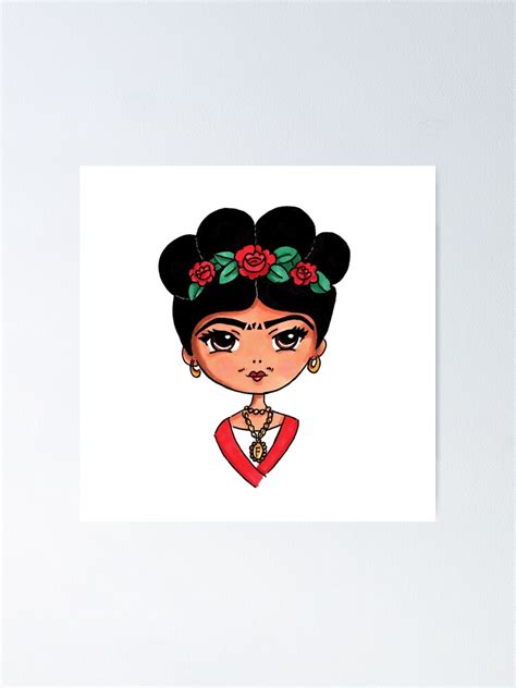 "Frida Kahlo Cartoon Drawing" Poster by paperoni | Redbubble