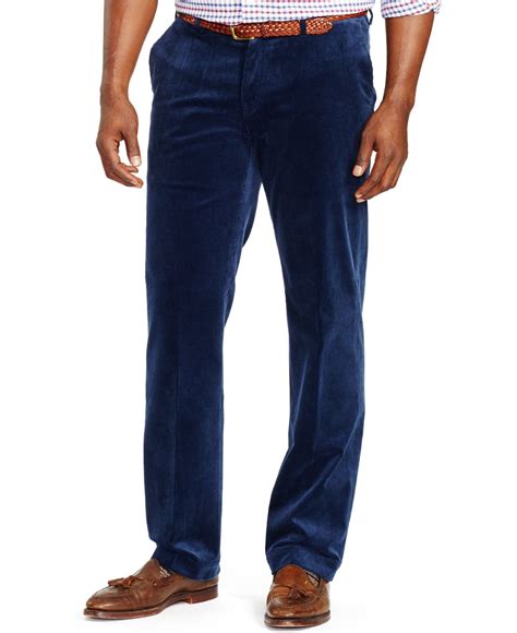 Polo Ralph Lauren Big And Tall Classic Fit Stretch Corduroy Pants In Navy Blue For Men Lyst