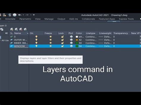 How To Use Layer Command In Autocad Autocad Tutorial Youtube