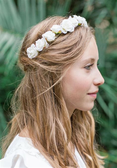 Headband Enfant De Fleurs Roses Pour Mariage