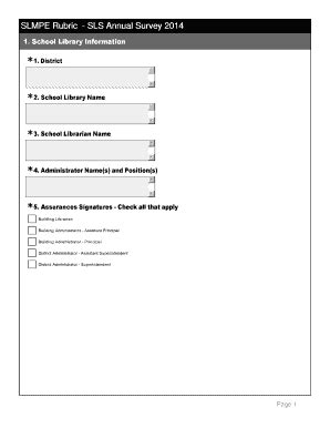 Fillable Online Slmpe Rubric Sls Annual Survey Fax Email Print