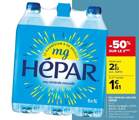 Promo H Par Eau Min Rale Naturelle Chez Carrefour