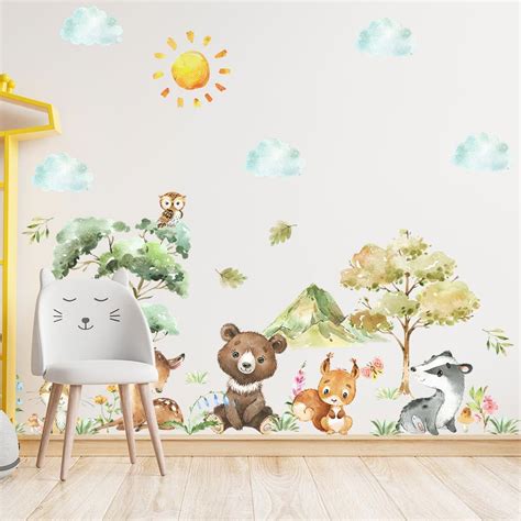 SVOCK Stickers Animaux De La Foret Stickers Chambre Enfant Stickers