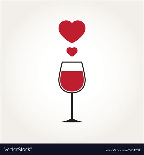 Love Heart Wine Glass Royalty Free Vector Image