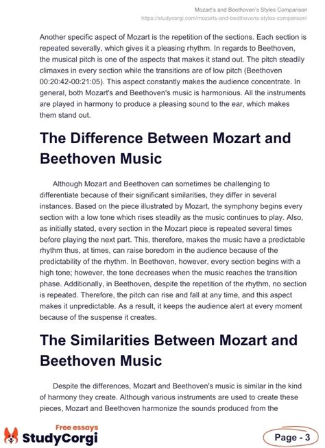 Mozart's and Beethoven's Styles Comparison | Free Essay Example