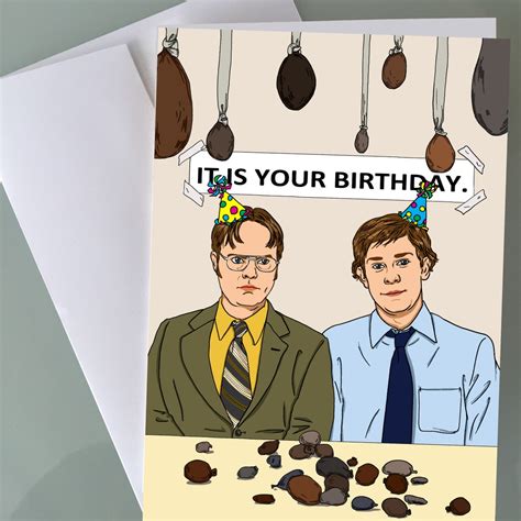 The Office Birthday Card W Dwight Schrute And Jim Halpert Etsy