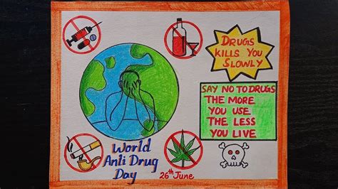 How To Draw No Drug Poster Anti Drug Day Awareness Poster Drawing