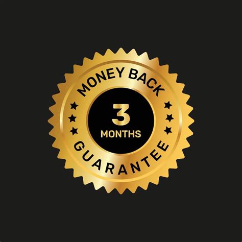 3 Months Money Back Guarantee Gold Badges 14572006 Vector Art At Vecteezy