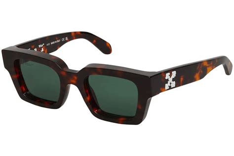 Off White Virgil Square Frame Sunglasses Brown Turtleshell Havana Green