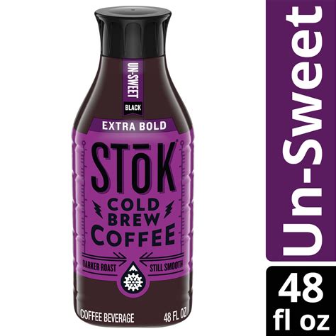 Stok Black Unsweetened Dark Roast Extra Bold Cold Brew Coffee 48 Fl Oz Bottle