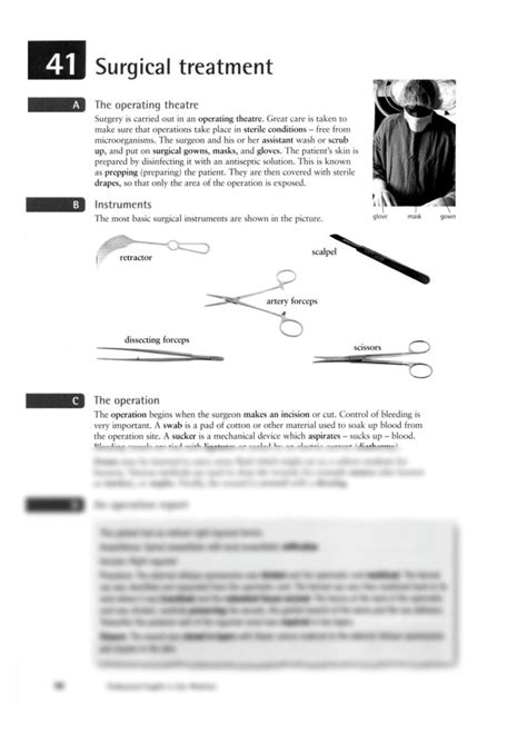 SOLUTION: Professional English in use medicine surgical treatment ...