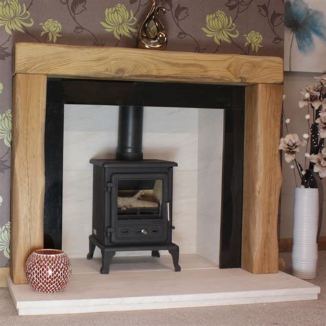 Waney Edge Chester Rustic Solid Oak Beam Fireplace Oak Fire Surrounds