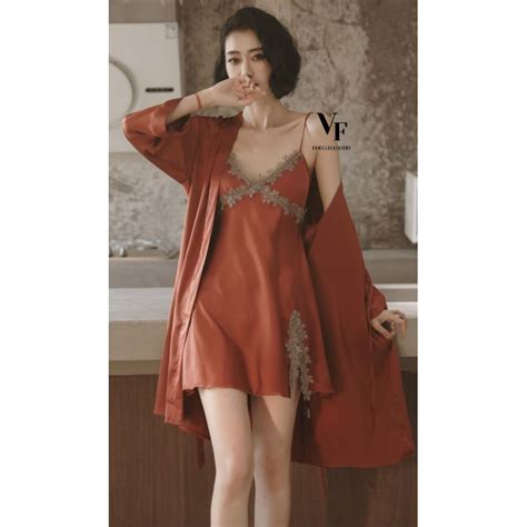 Jual Lingerie Sexy Kostum Dress Set Kimono Sutera Satin Premium Shopee Indonesia