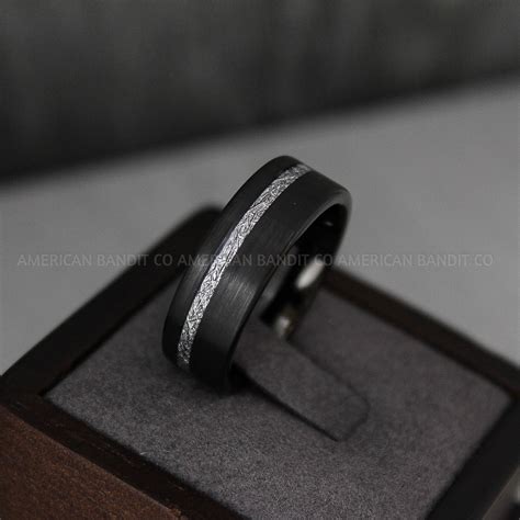 Meteorite Ring, Meteorite Wedding Ring, Meteorite Wedding Band