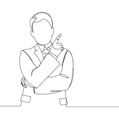 Premium Vector Business Man Continuous Line Vector