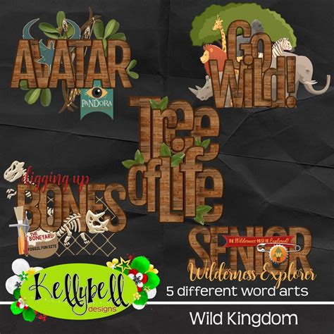 Shop Kellybell Designs Disney Scrapbook Wild Kingdom Word Art Design