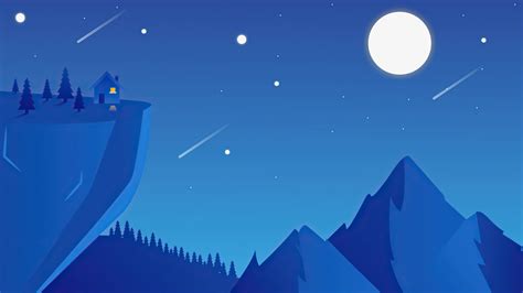 Mountain Space Shooting Stars Minimal 4k Wallpaper,HD Artist Wallpapers ...