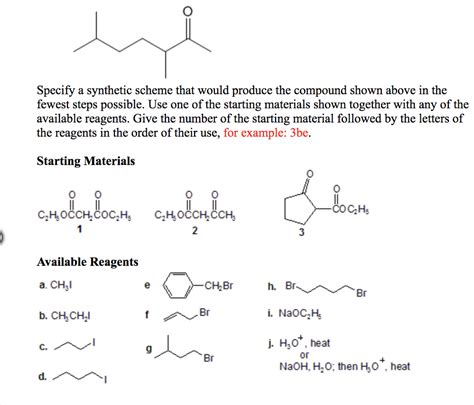 Solved Specify A Synthetic Scheme That Would Produce The Chegg