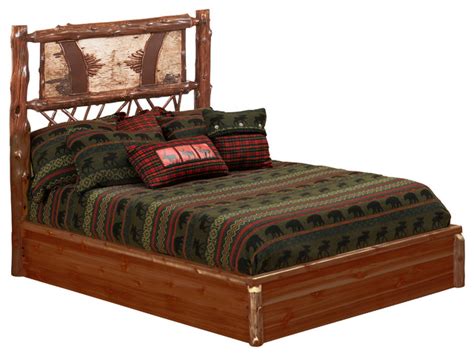 Cedar Adirondack Twig Log Platform Bed King Rustic Platform Beds