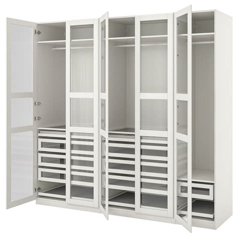 Ikea Pax Tyssedal Wardrobe Combination White White Glass The