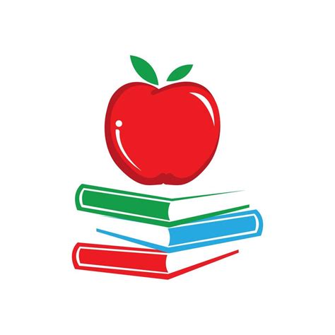 Nature graphic icon Apple with Book Logo Vector Design Illustration ...