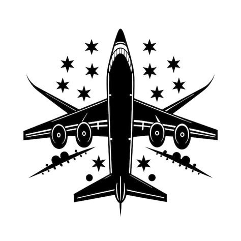 Sleek Airplane Silhouette Vector | Premium AI-generated vector