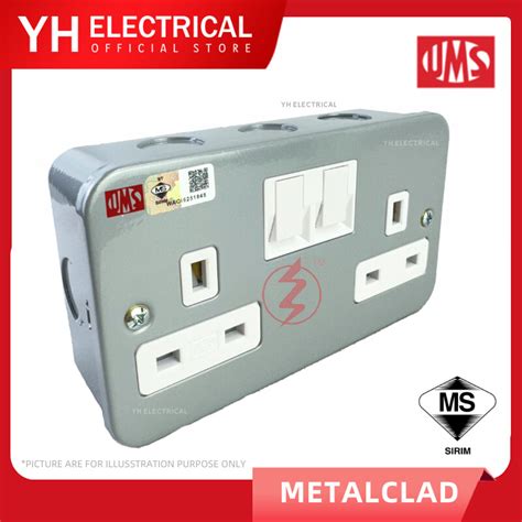 Ums Metal Clad Double Gang A Sp Switched Socket Outlet Sirim