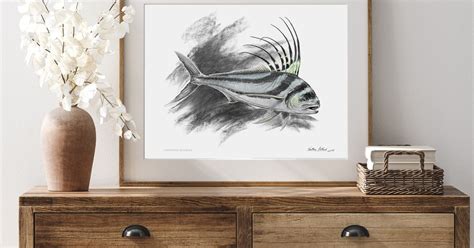 Tirage limité Fine Art Poisson Coq Roosterfish Pez Gallo