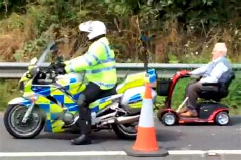 Video Pensioner On Mobility Scooter Takes Wrong Turn Onto Motorway