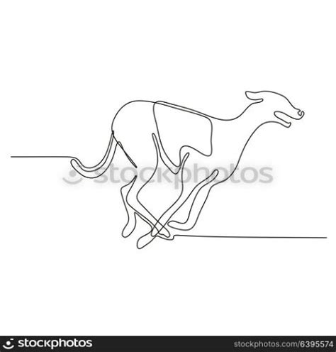 Continuous Line Drawing Illustration Of A Greyhound Dog Racing Viewed