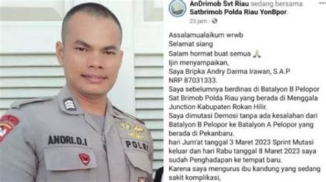 Tagih Kasus Setoran Ke Atasan Ke Mabes Polri Bripka Andry Akui Banyak