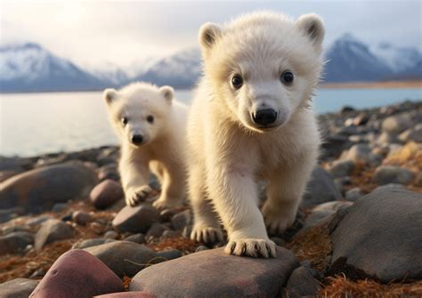 Polar Bear Cubs Bear Picture Nature Home Decorations Colourful Modern ...