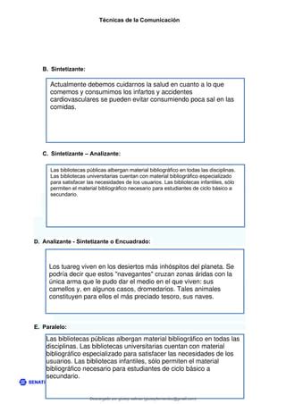 Spsu Ejercicio T Tecnicas De La Comunicacion Pdf