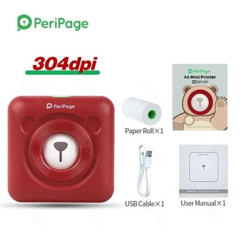 PeriPage Mini Imprimante Thermique Sans Fil Bluetooth 203dpi 2