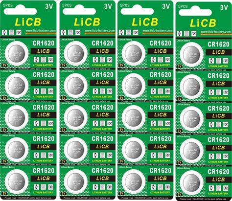 Amazon LiCB 20 Pack CR 1620 Batteries Long Lasting High